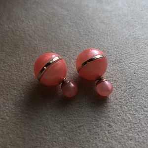 Pink and Gold Front Back Earrings